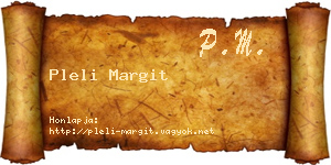 Pleli Margit névjegykártya